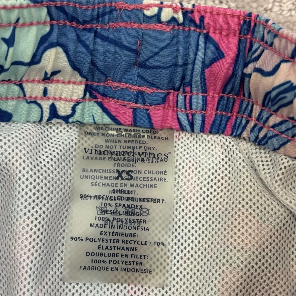 Vineyard Vines Swim Shorts Mens XS Floral Pink  Print Drawstring 7